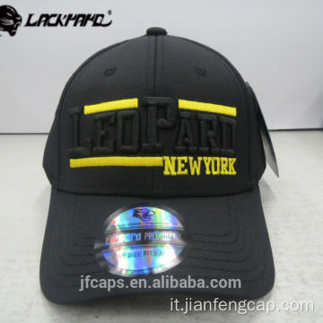 cappelli da baseball sportivi neri con ricamo 3D